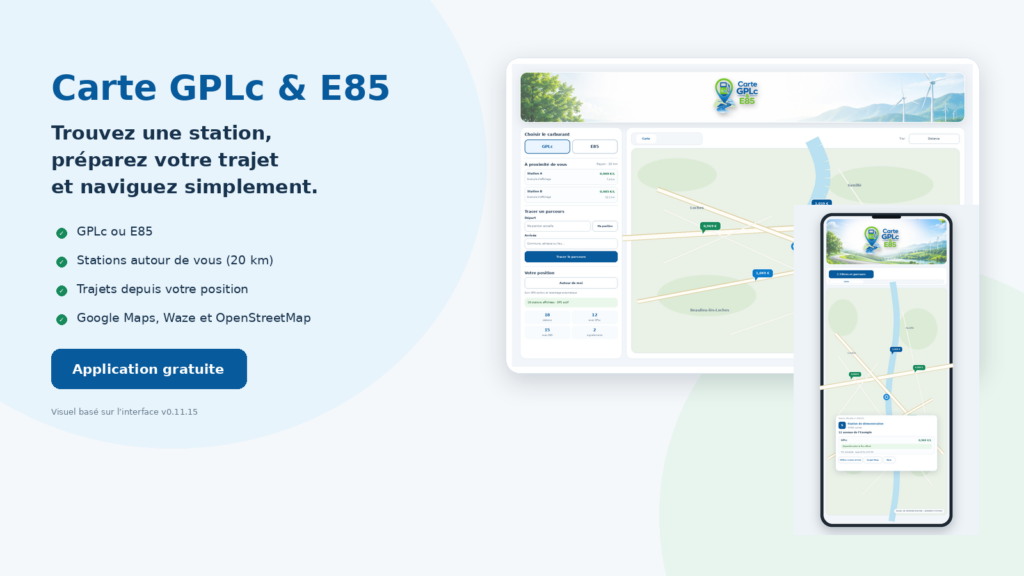 Application Cartographie GPLc & E85